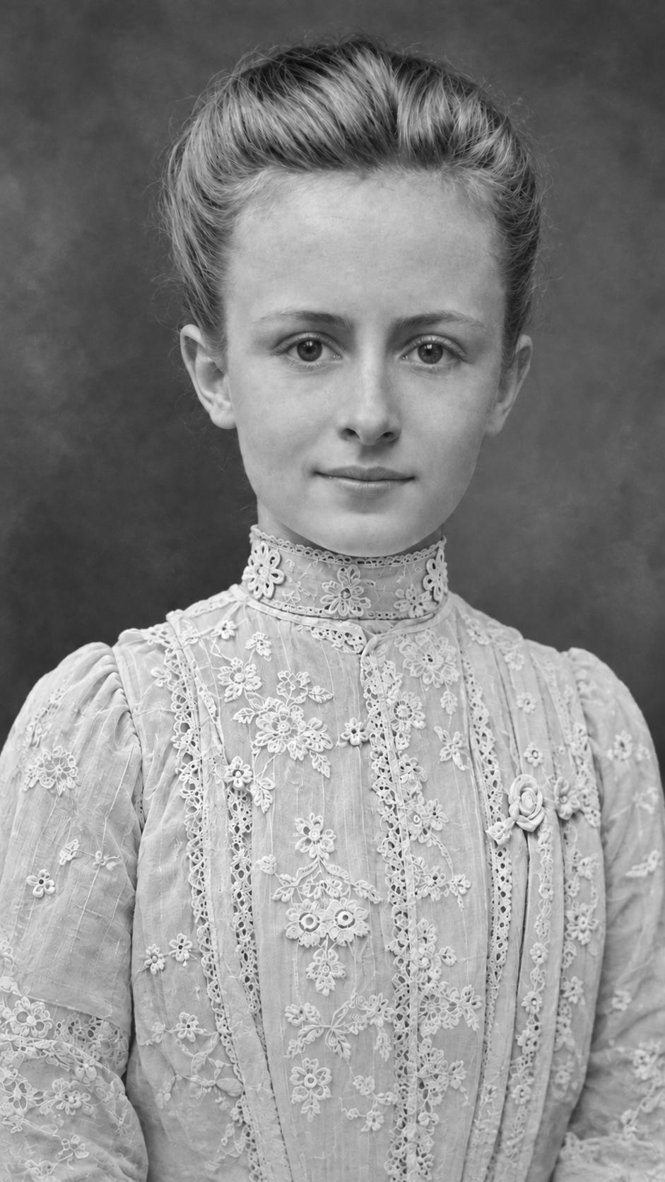 Restored black-and-white portrait