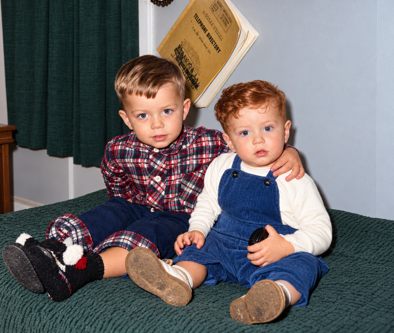Restored color image of the two children