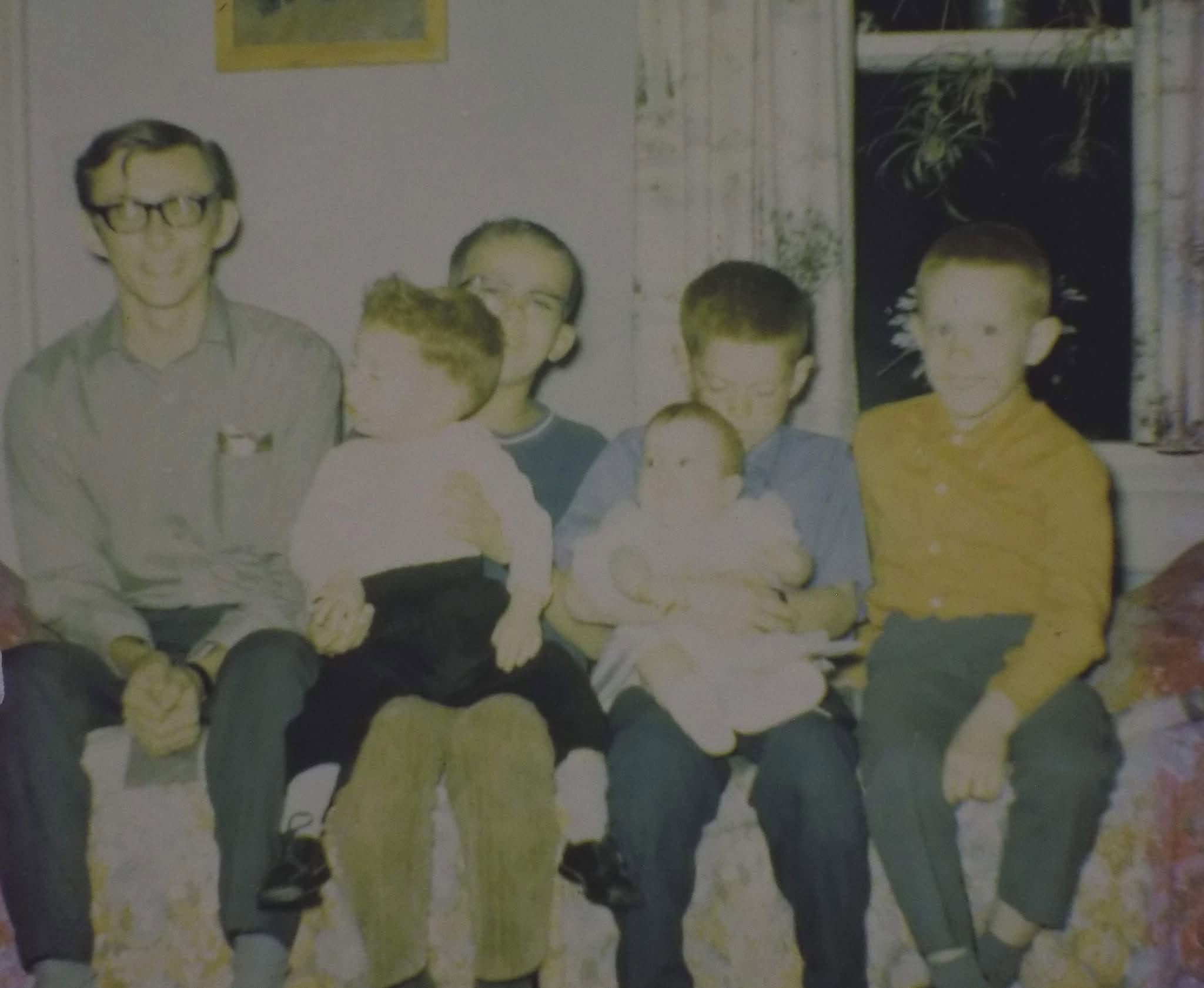 Original worn anniversary photograph of six grandchildren